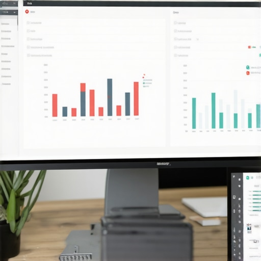 A person analyzing website analytics charts on a computer screen