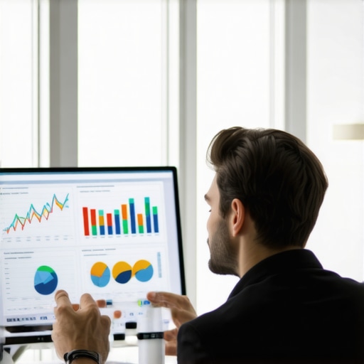 Multi-channel Data Analytics for CRO Marketer analyzing dashboards with data visualizations for conversion optimization