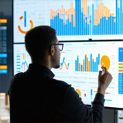 Person analyzing data charts on a digital screen for personal branding