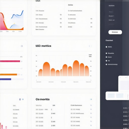 A high-tech marketing dashboard with analytics and SEO metrics for strategic decision-making.
