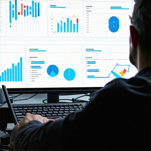 Person analyzing SEO data with charts and graphs