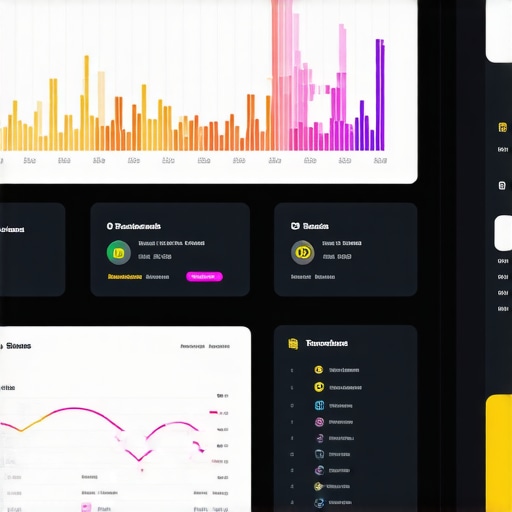Digital marketing analytics dashboard showing charts and graphs.