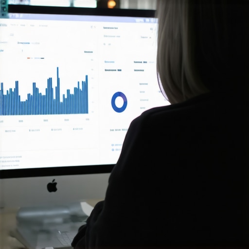Analyzing Website Analytics Data Person reviewing website analytics dashboard with graphs and data points.