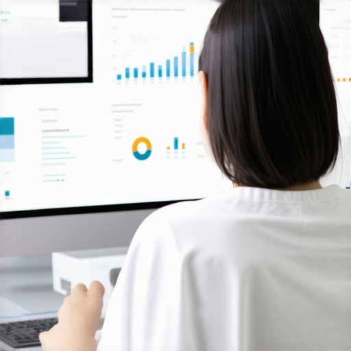 Data Analysis for Trust Building Person reviewing website analytics charts on a laptop for brand trust enhancement.