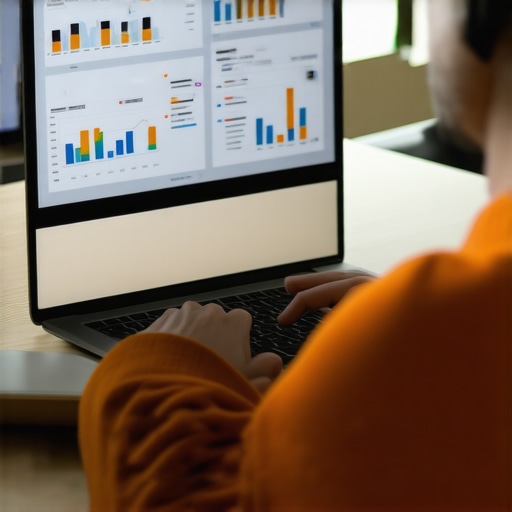 Data Analytics for Digital Marketers Person analyzing digital marketing analytics on a laptop, emphasizing data-driven decision making.
