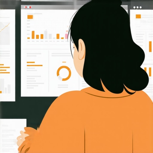 Person analyzing website trust signals and analytics on computer screen