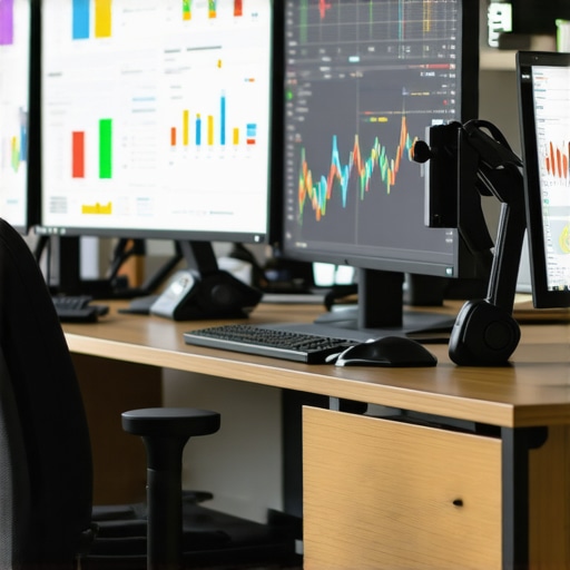 A workspace setup showcasing SEO and analytics dashboards on screens, emphasizing tools used for site maintenance.